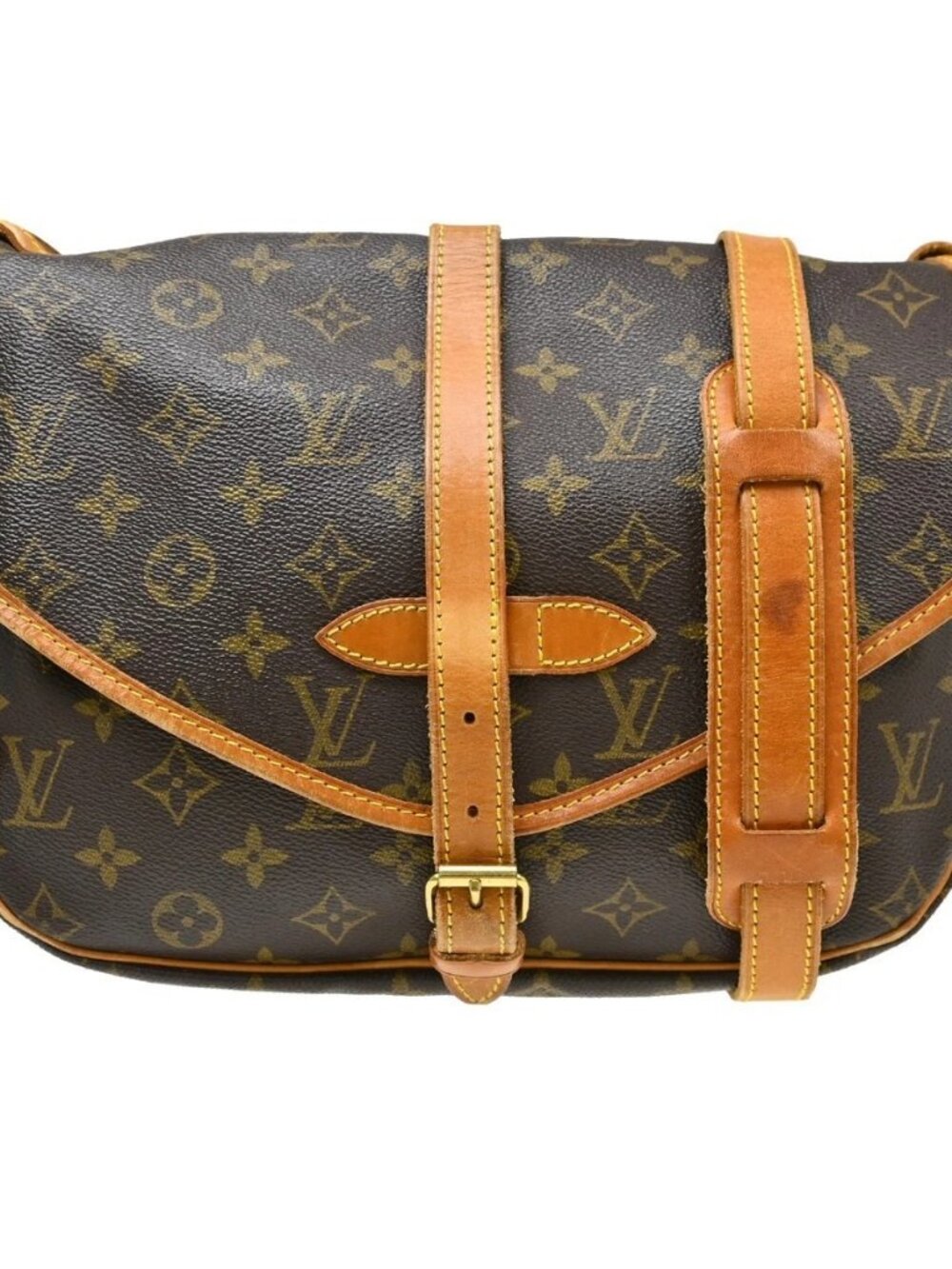 Best06 LOUIS VUITTON MONOGRAM SAUMUR 30 MESSENGER BAG M42256 AR0935 RQ03209